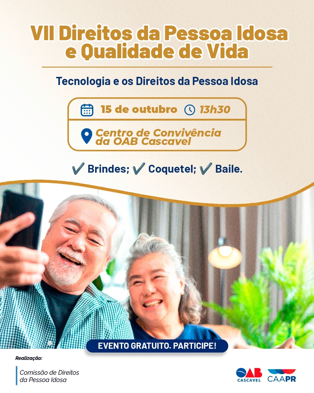 VII Direitos da Pessoa Idosa e Qualidade de Vida acontece na quarta-feira (15)